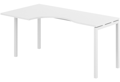 Стол эргономичный левый Индиго Форт, цвет белый + белый