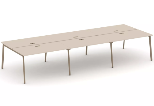 Рабочая станция на 6 мест (с лючками), цвет капучино