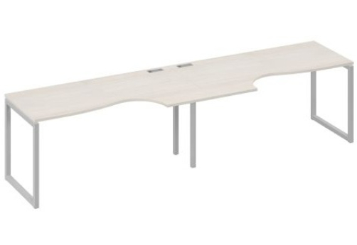 Рабочая станция эргономичная (2х160) Мира Одри, цвет дуб шамони + серый