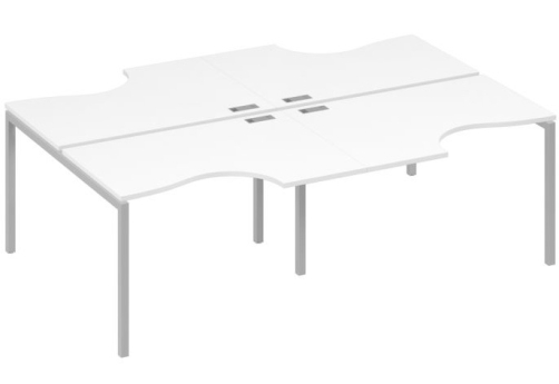 Рабочая станция эргономичная 4х120 Классика Мира Лофт, цвет белый премиум + серый