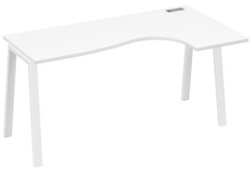 Стол эргономичный правый Мира Трио, цвет белый премиум + белый