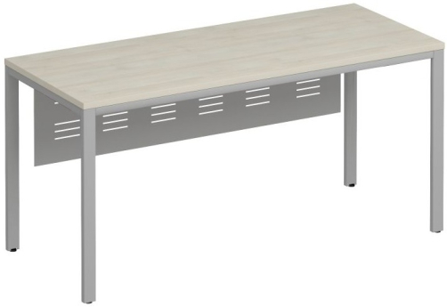 Стол письменный на металлокаркасе с металлическим экраном Прайм Металл 25, цвет шамони светлый + серый