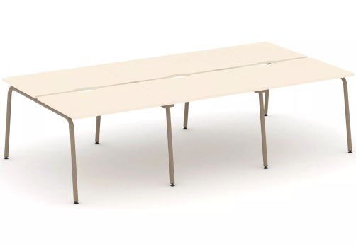 Рабочая станция на 6 мест (с вырезом под провода), цвет сатин