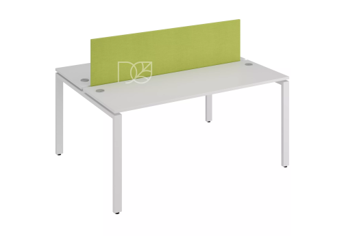 Стол на 2 рабочих места (с просветом), цвет белый