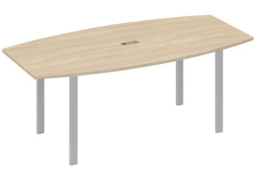 Стол для переговоров фигурный Мира Нумо, цвет дуб скандинавский + серый