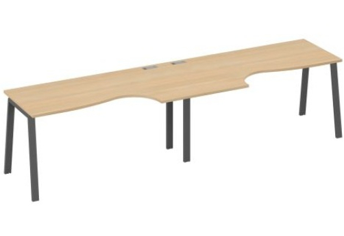 Станция рабочая эргономичная 2х160 Мира Трио, цвет натуральный дуб + антрацит