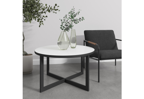 Стол журнальный круглый Винси 2, цвет белый