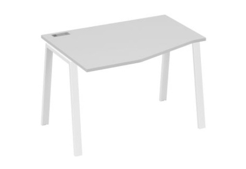 Стол эргономичный левый 120 Мира Трио, цвет серый + белый