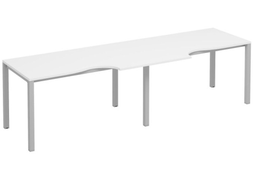 Рабочая станция эргономичная (2х140) Прайм Металл 50, цвет белый + серый