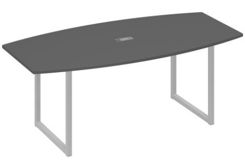 Стол для переговоров фигурный Мира Одри, цвет антрацит премиум + серый