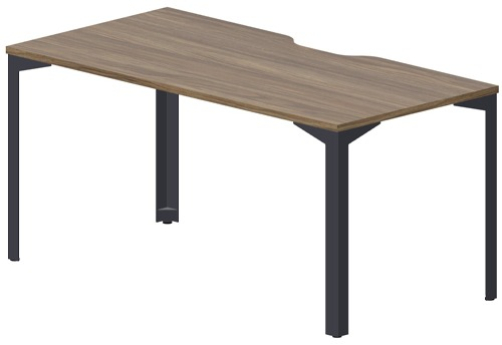 Стол рабочий с вырезом Кристо Персонал, цвет орех