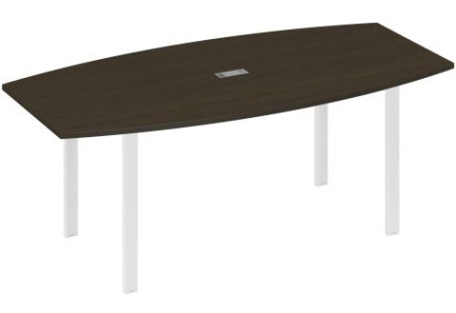 Стол для переговоров фигурный Мира Нумо, цвет венге + белый