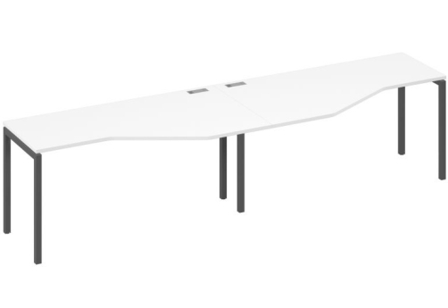 Рабочая станция эргономичная 2х160 Техно Мира Лофт, цвет белый премиум + антрацит