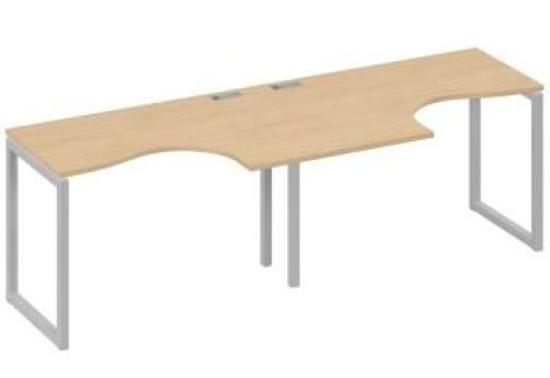 Рабочая станция эргономичная (2х120) Мира Одри, цвет натуральный дуб + серый