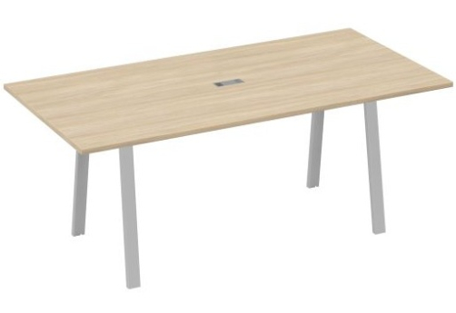 Стол для переговоров 200 Мира Трио, цвет дуб скандинавский + серый