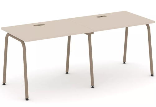 Рабочая станция на 2 места (с лючками), цвет капучино