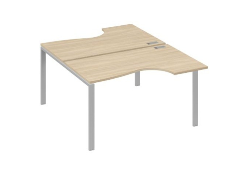 Рабочая станция эргономичная (2х140) Мира Нумо, цвет дуб скандинавский + серый