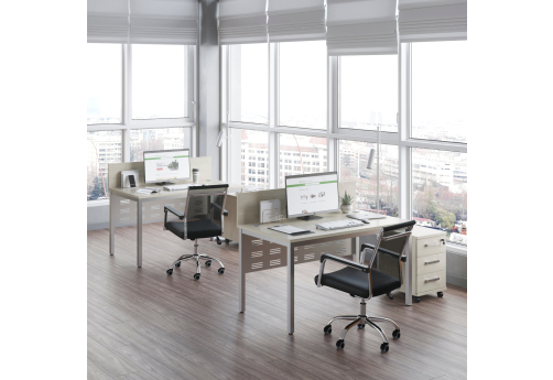 Стол прямой (экран - металл) Сканди Светлый, цвет шамони светлый