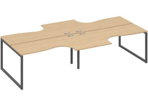 Рабочая станция эргономичная (4х160) Мира Одри, цвет натуральный дуб + антрацит