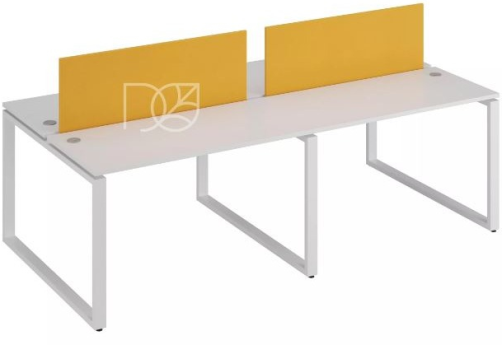 Стол на 4 рабочих места, цвет белый