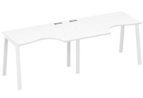 Станция рабочая эргономичная 2х120 Мира Трио, цвет белый премиум + белый