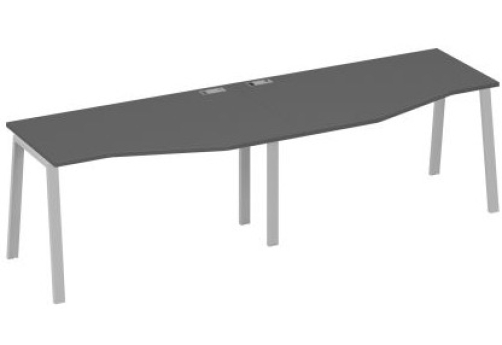 Станция рабочая эргономичная 2х140 Мира Трио, цвет антрацит премиум + серый