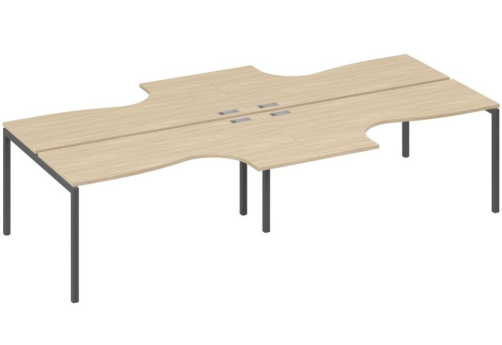 Рабочая станция эргономичная 4х160 Классика Мира Лофт, цвет дуб скандинавский + антрацит