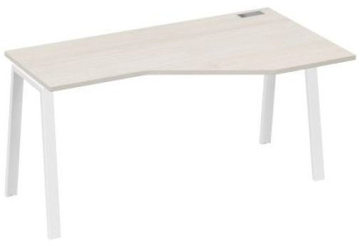 Стол эргономичный правый Мира Трио, цвет дуб шамони + белый