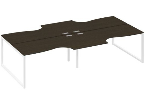 Рабочая станция эргономичная (4х160) Мира Одри, цвет венге + белый