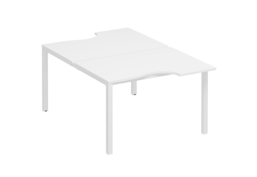 Рабочая станция эргономичная (2х120) Прайм Металл 50, цвет белый + белый