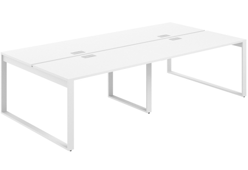 Рабочая станция с лючком Фламинго, цвет белый + белый