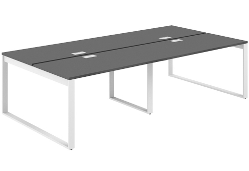 Рабочая станция с лючком Фламинго, цвет антрацит + белый