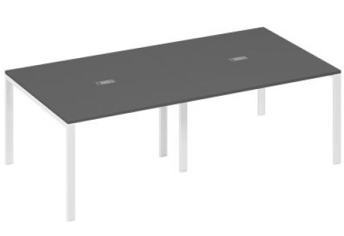 Стол для переговоров прямоугольный Мира Нумо, цвет антрацит премиум + белый