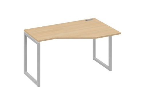 Стол эргономичный правый Мира Одри, цвет натуральный дуб + серый