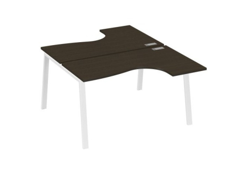 Рабочая станция эргономичная 2х140 Мира Трио, цвет венге + белый