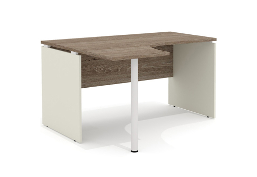 Стол рабочий эргономичный с опорой (левый) Некста, цвет дуб + беж