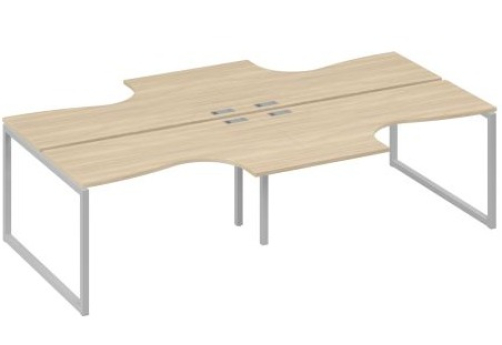 Рабочая станция эргономичная (4х140) Мира Одри, цвет дуб скандинавский + серый