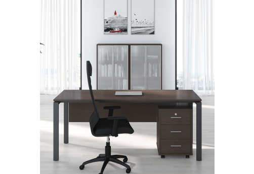 Стол письменный с передней панелью Делфи, цвет тёмный дуб