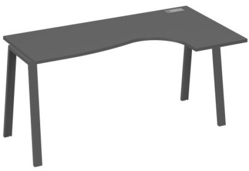 Стол эргономичный правый Мира Трио, цвет антрацит премиум + антрацит