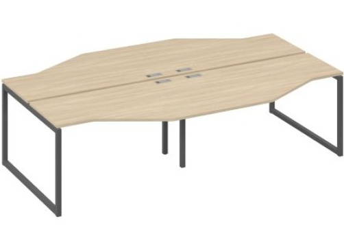 Рабочая станция эргономичная (4х140) Мира Одри, цвет дуб скандинавский + антрацит