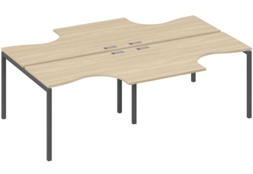 Рабочая станция эргономичная 4х120 Классика Мира Лофт, цвет дуб скандинавский + антрацит