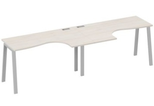 Рабочая станция эргономичная 2х140 Мира Трио, цвет дуб шамони + серый