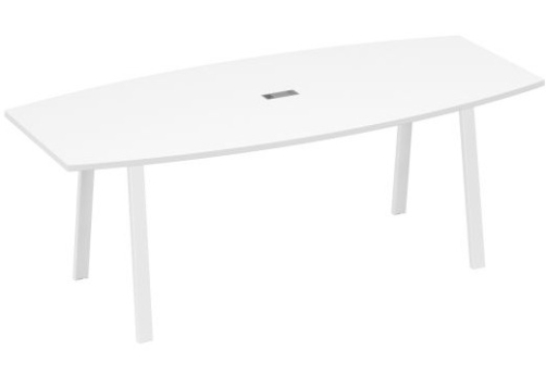 Стол для переговоров Мира Трио, цвет белый премиум + белый
