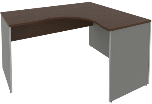 Стол письменный эргономичный правый, цвет венге + металлик