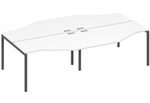 Рабочая станция эргономичная 4х140 Техно Мира Лофт, цвет белый премиум + антрацит