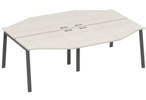 Рабочая станция эргономичная 4х120 Мира Трио, цвет дуб шамони + антрацит