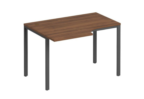 Стол эргономичный левый на металлокаркасе Прайм Металл 25, цвет орех + антрацит