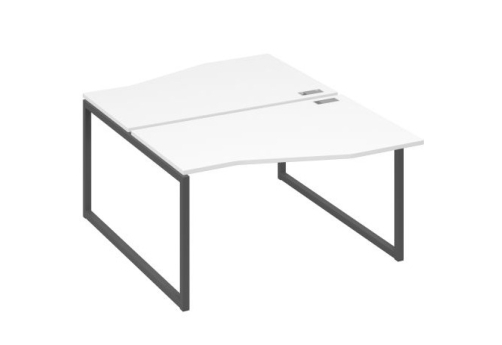 Рабочая станция эргономичная (2х140) Мира Одри, цвет белый премиум + антрацит