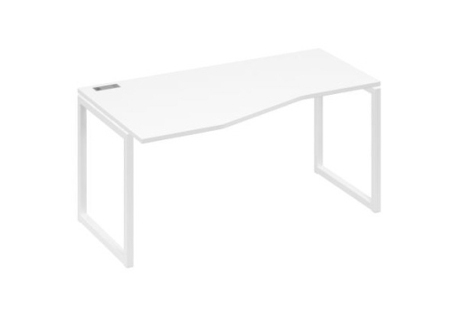 Стол эргономичный левый Мира Одри, цвет белый премиум + белый