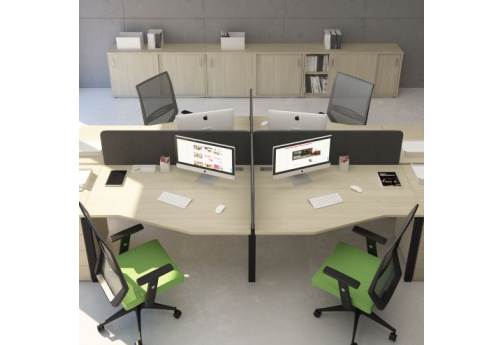 Рабочая станция эргономичная (4х120) Мира Нумо, цвет дуб скандинавский + антрацит